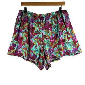 Fit 4 U Plus Size Swim Shorts 18W Flattering Teal Pink Floral Swimsuit Bottom
